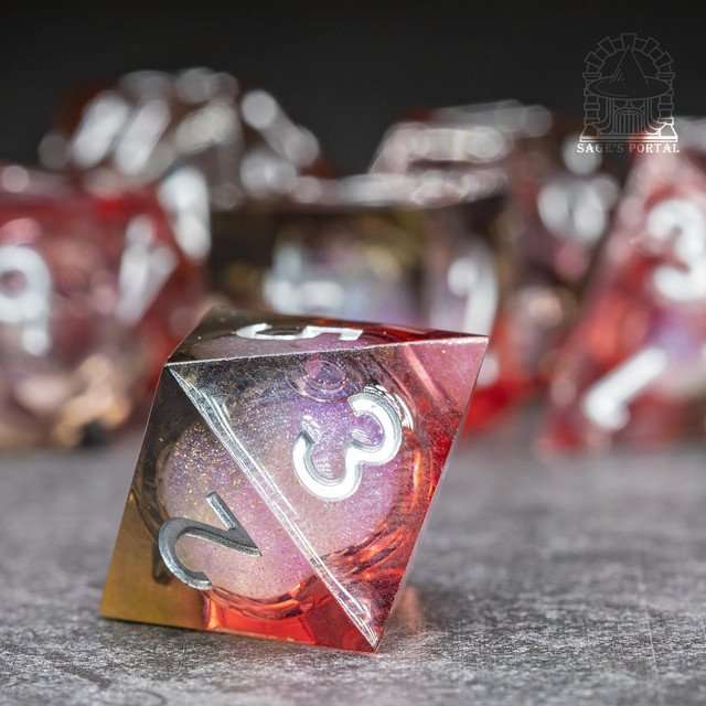 Sage's Dusk Souls Liquid Core Sharp Edge Resin Dice Set image 5