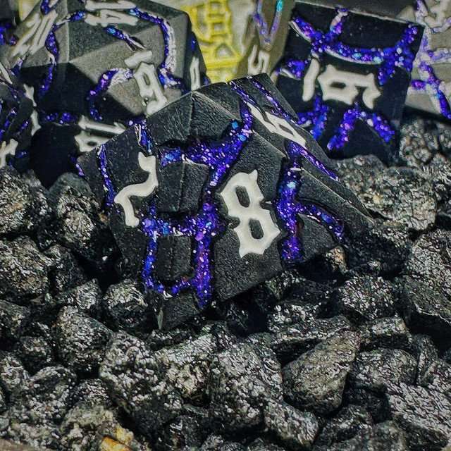 Sage's Warp Stones White Dwarf Star Metal Polyhedral Dice Set image 8