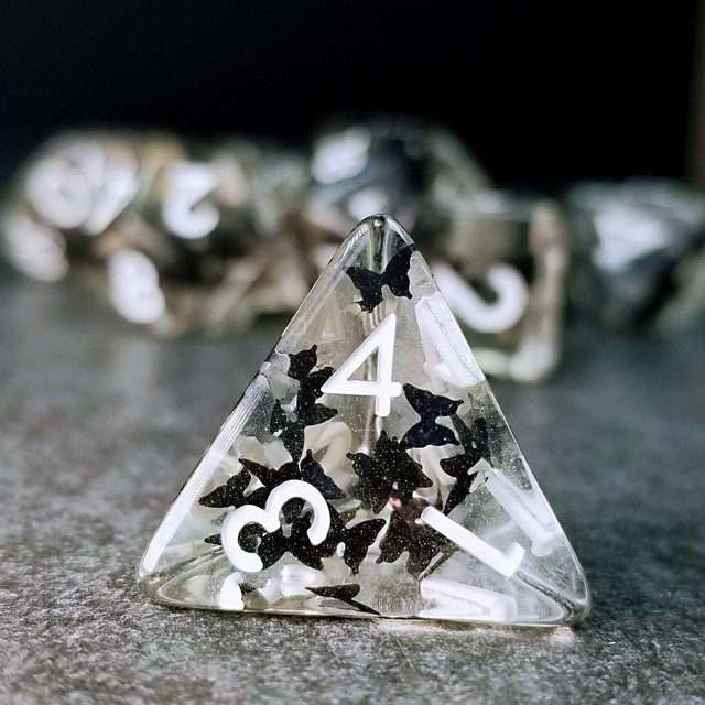 Sage's Familiars - Night Moths Familiar Resin Polyhedral Dice Set image 1