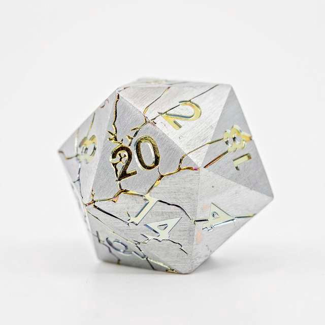 Sage's Relics of Antiquity - Silver Rainbow 33mm Metal D20 Die image 3