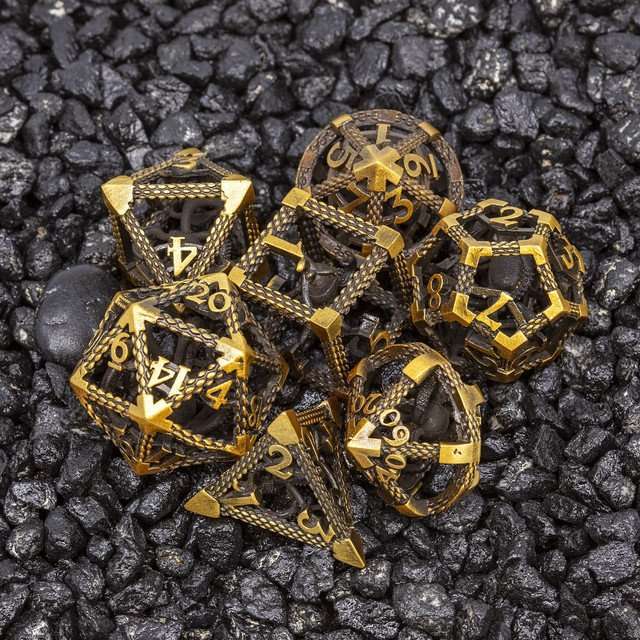 Sage's Imprisoned Kraken Brassy Depths Hollow Metal Dice Set image 1