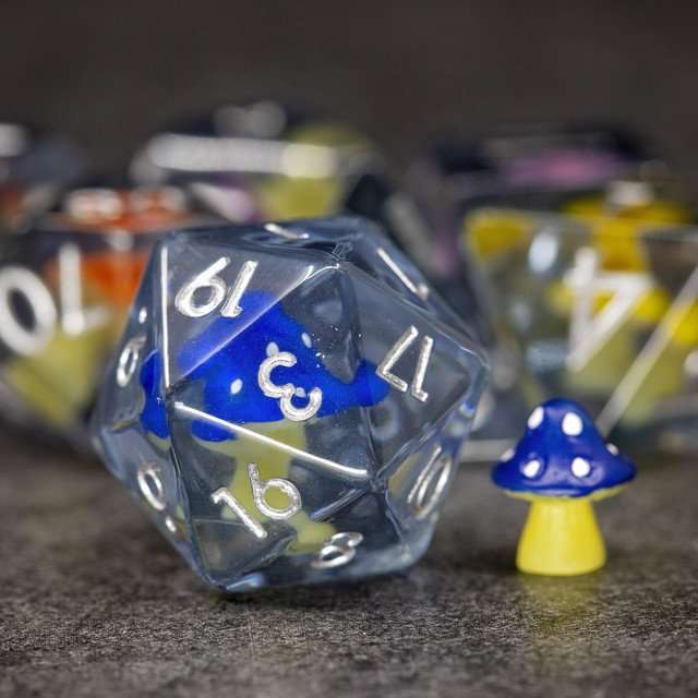 Sage's Familiars - Rainbow Magic Shrooms Resin Dice Set image 1