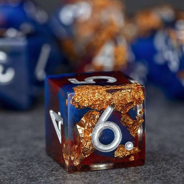 Sage's Geomancy Red/Blue Sharp Edge Resin Dice Set image 6
