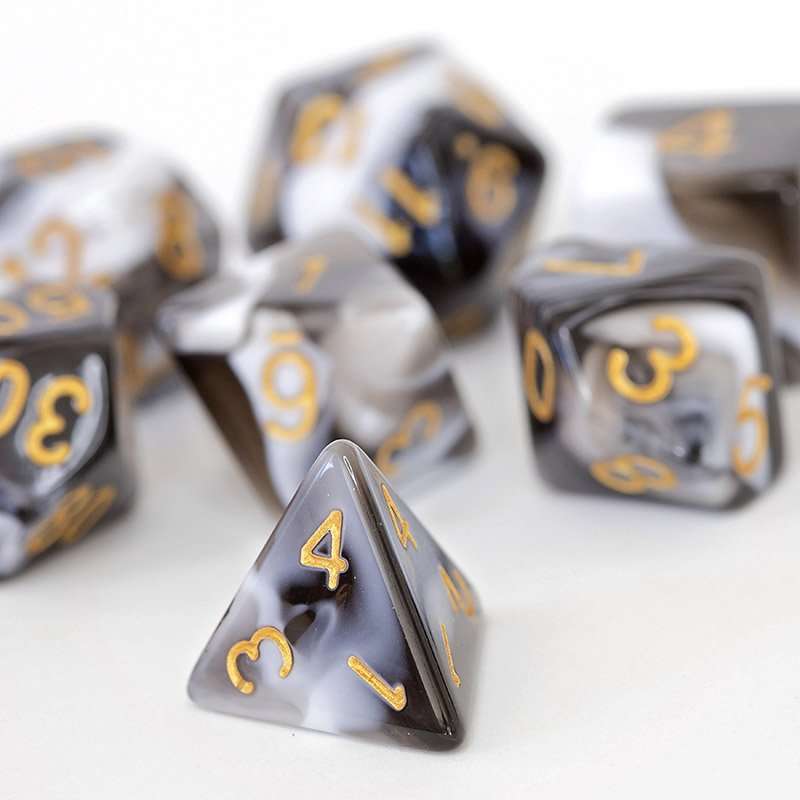 Sage's Stones -White/Mica Acrylic Polyhedral Dice Set image 11