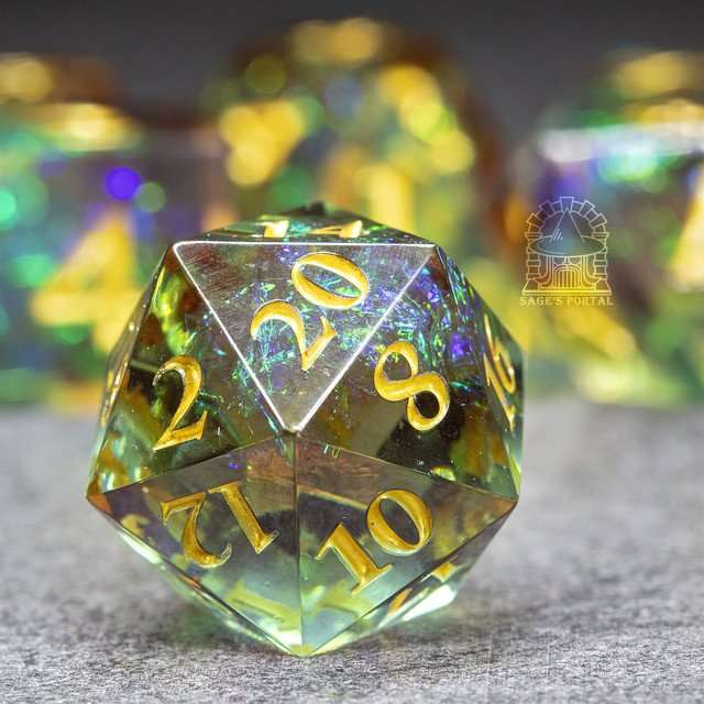 Sage's Crystals - Sylvan Sharp Edge Resin Polyhedral Dice Set image 1