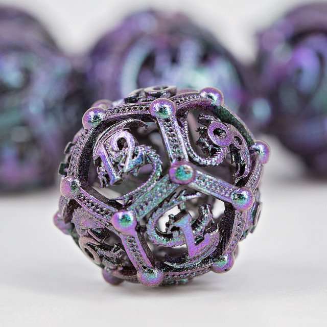 Sage’s Dragon Orb Deadly Nightshade Hollow Metal Dice Set image 6