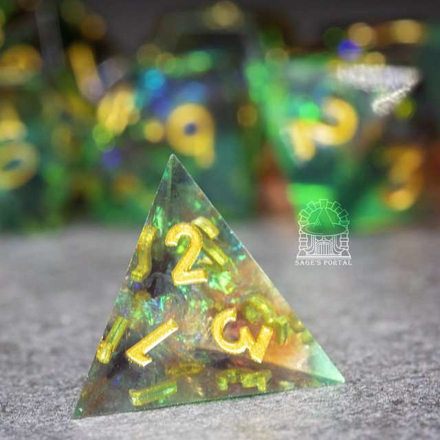 Sage's Crystals - Autumn Sharp Edge Resin Polyhedral Dice Set image 7