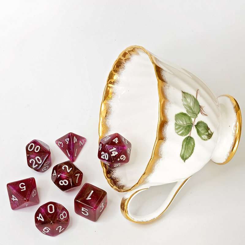 Sage's Shards - Pink/Purple/Orange Glitter Polyhedral Dice Set image 13