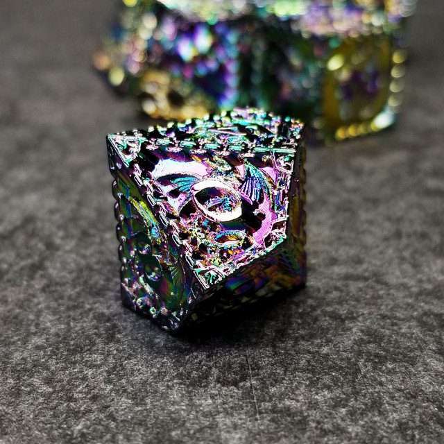 Sage's Dragonstones - Mystic Wyvern Rainbow Metal Polyhedral Dice Set image 4