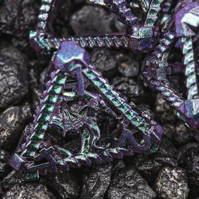 Sage's Draconic Prison Witch's Curse Cage Hollow Metal Dice Set image 14