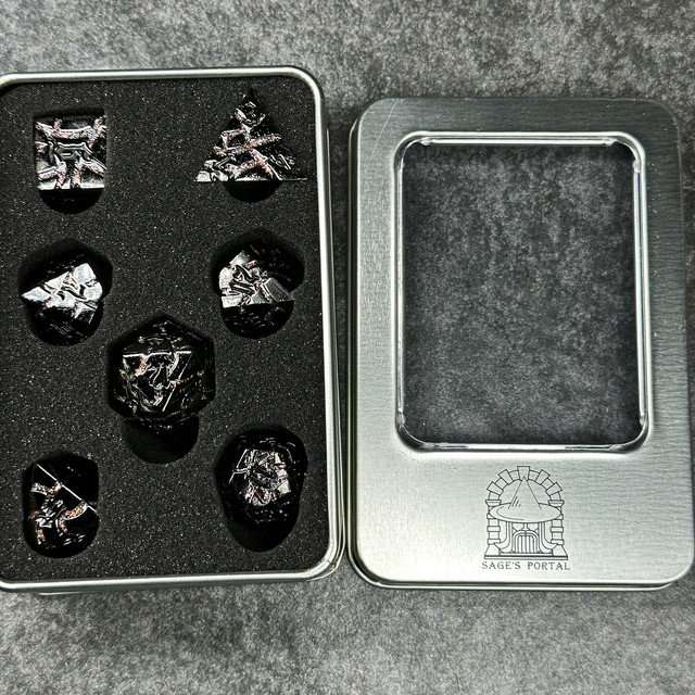 Sage's Warp Stones Red Dwarf Star Metal Polyhedral Dice Set image 9