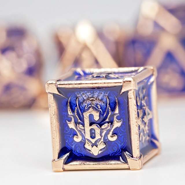 Sage's Grave Fortune Cobalt Death Metal Polyhedral Dice Set image 7