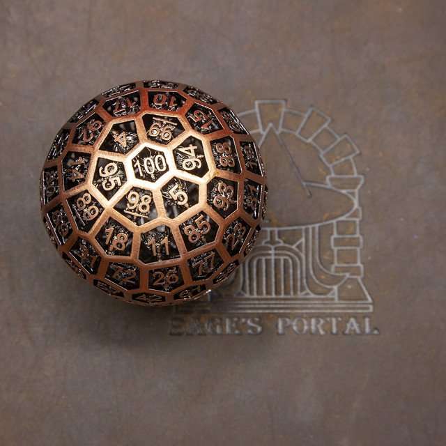 Sage’s Dragonstones Copper d100 Hollow Metal Dice image 5