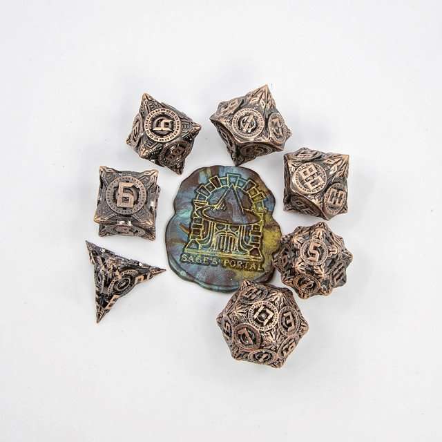 Sage’s Chronurgy Timeless Copper Metal Polyhedral Dice Set image 11