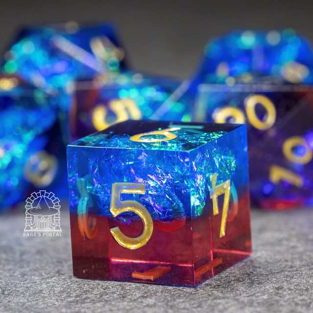 Sage's Crystals - Thermal Sharp Edge Resin Polyhedral Dice Set image 7
