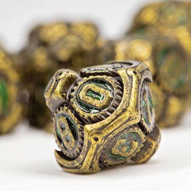 Sage's Artificer's Core Forest Essence Metal Polyhedral Dice Set image 3