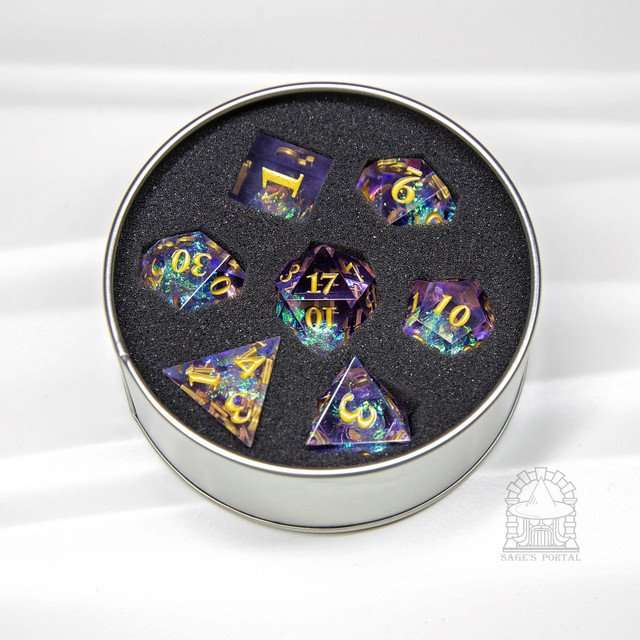 Sage's Exaltations - Lilac Grove Sharp Edge Resin Dice Set image 9