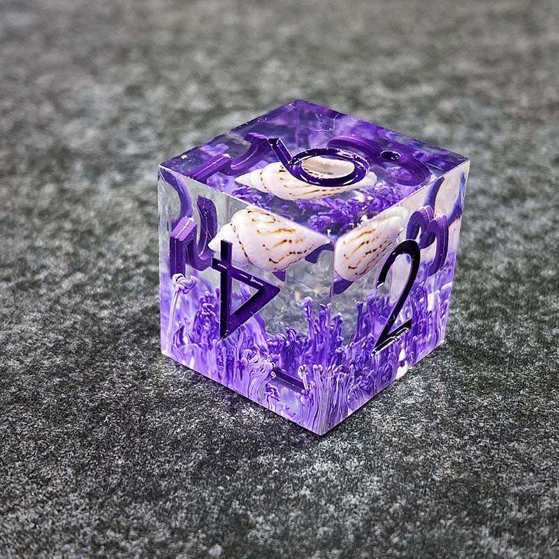 Sage's Orbs - Purple Ocean Depths Sharp Edge Resin Polyhedral Dice Set image 15