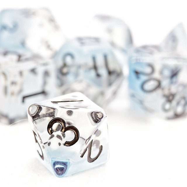 Sage's Familiars - Blue White/Black Fish Familiar Resin Polyhedral Dice Set image 5