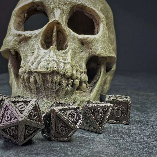 Sage's Anthems - Ancient Silver Metal Polyhedral Dice Set image 12