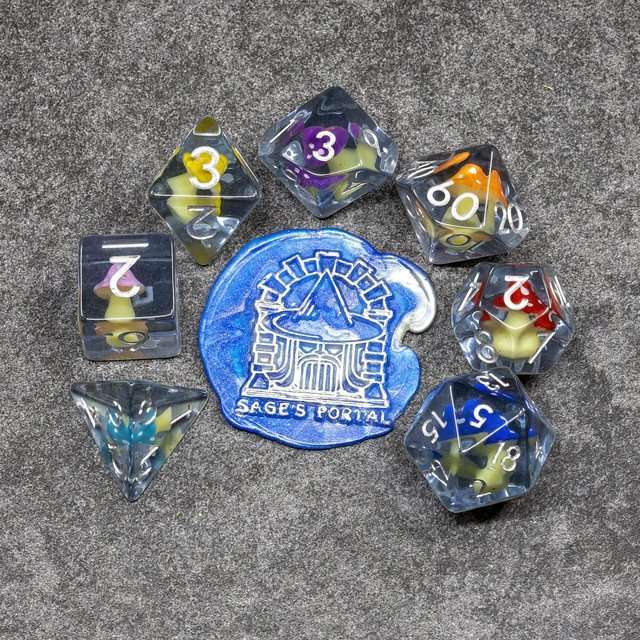 Sage's Familiars - Rainbow Magic Shrooms Resin Dice Set image 9