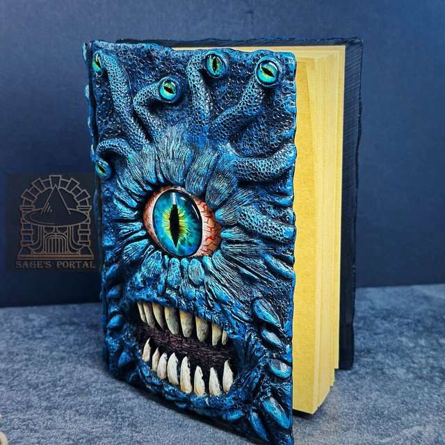 Blue Eye Tyrant Notebook Gift Set | Handmade Notebook for TTRPG, Sketchbook, Diary - Sage's PortalNotebook