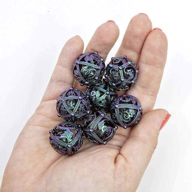 Sage’s Dragon Orb Deadly Nightshade Hollow Metal Dice Set image 13