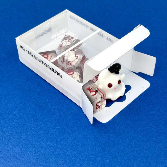Sage's Sleepy Ghost Familiar Resin Polyhedral Dice Set + Toy image 9
