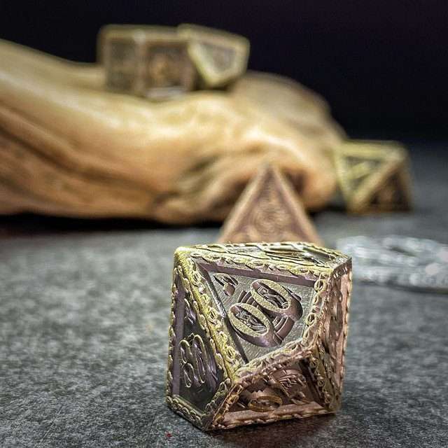 Sage's Anthems - Ancient Bronze Metal Polyhedral Dice Set image 13