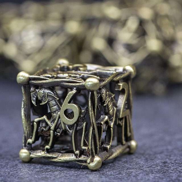 Sage's Ankeg Magical Creature Bronze Hollow Metal Polyhedral Dice Set image 5