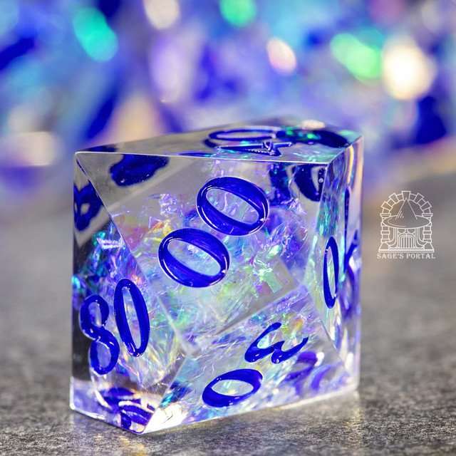 Sage's Crystals - Glacier Sharp Edge Resin Polyhedral Dice Set image 4