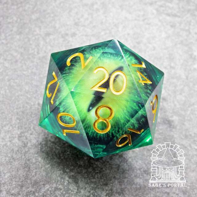 Sage's Eye of the Serpent Jiggling Green Eye Resin Giant 50mm D20 image 4