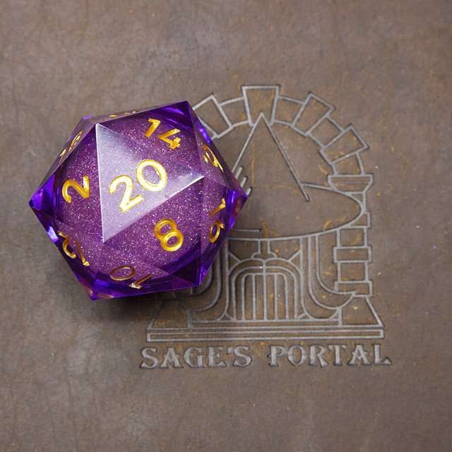 Sage's Spirits - 33mm Arcane Spirits Liquid-Core D20 Sharp Edge Resin Dice image 1