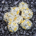 Sage’s Ouroboros Radiant Silver Hollow Metal Polyhedral Dice Set image 0