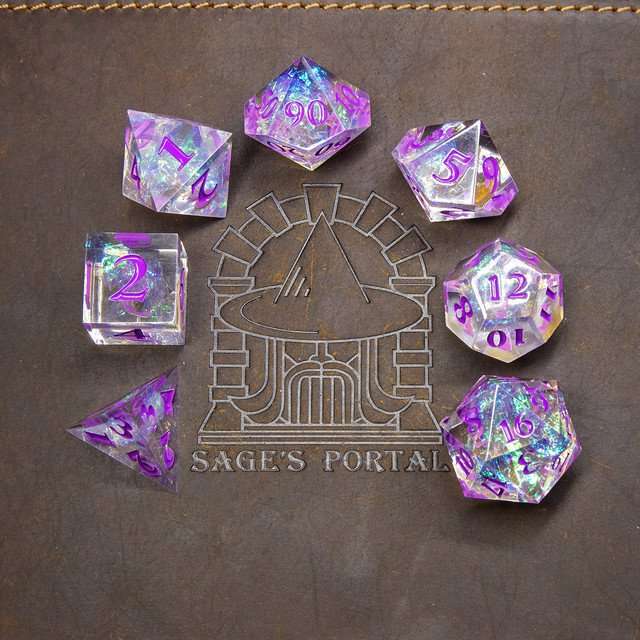 Sage's Crystals - Iris Sharp Edge Resin Polyhedral Dice Set image 8