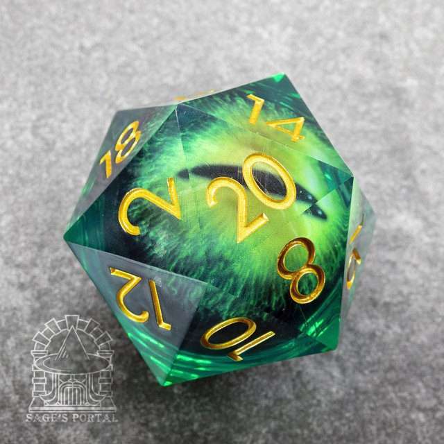 Sage's Eye of the Serpent Jiggling Green Eye Resin Giant 50mm D20 image 0