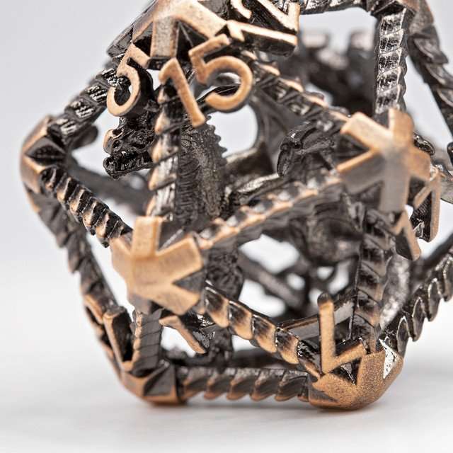 Sage’s 42mm Draconic Prison Copper Cage Hollow Metal D20 image 9