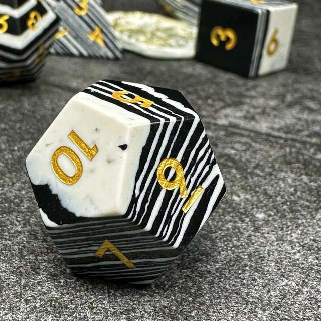 Sage's Treasures Gemstone Zebra Stripes Polyhedral Dice Set image 4