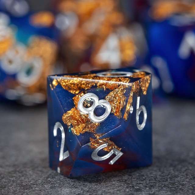 Sage's Geomancy Red/Blue Sharp Edge Resin Dice Set image 3