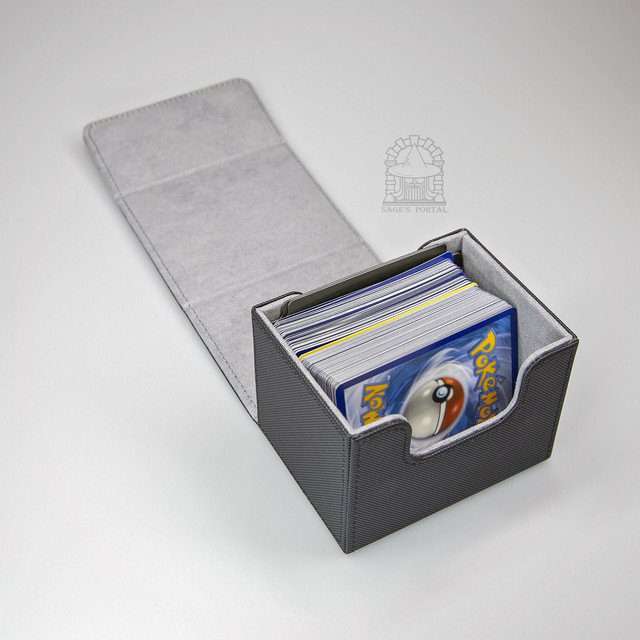 Sage’s Premium Deck Storage Box for TCG, Dice, Jewelry 105mm x 89mm x 76mm - Black/Gray image