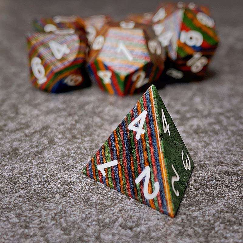 Sage's Trees - Rainbow Technical Wood Polyhedral Dice Set image 7