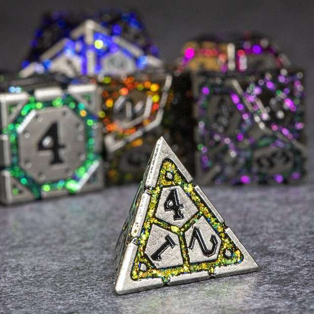 Sage's Infinity Armor Metal Polyhedral Dice Set image 7