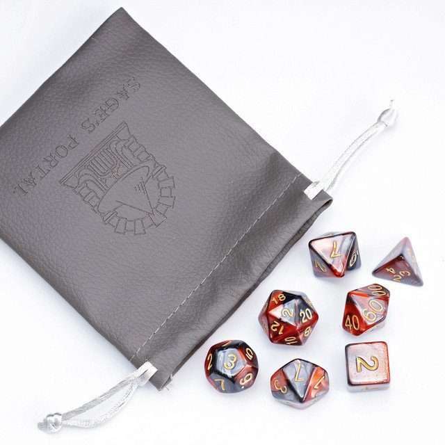 Sage's Stones - Copper/Mica Gold Ink Acrylic Polyhedral Dice Set image 11