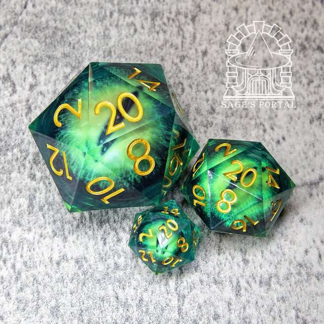 Sage's Eye of the Serpent Jiggling Green Eye Resin Giant 50mm D20 image 2