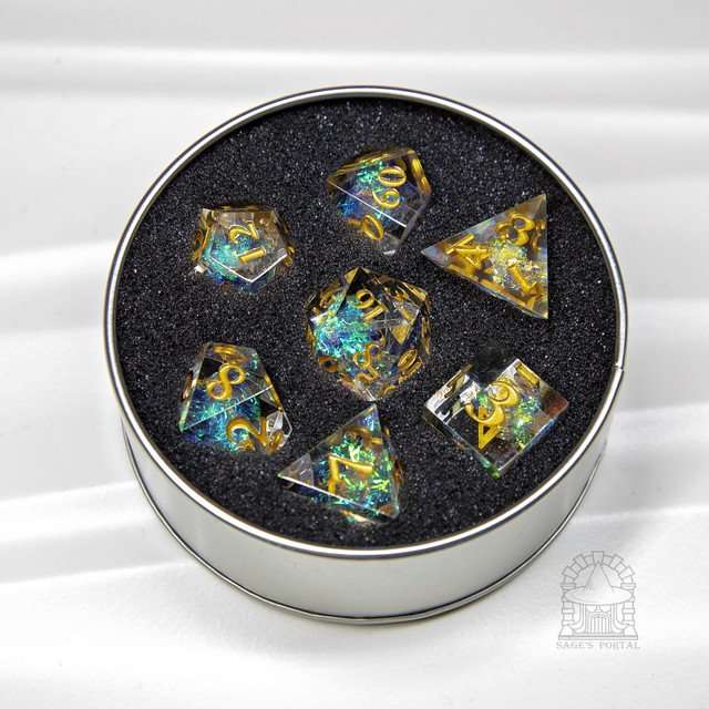 Sage's Crystals - Holy Sharp Edge Resin Polyhedral Dice Set image 3