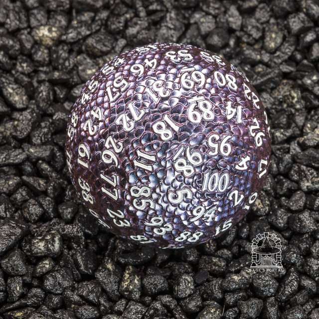 Sage’s Dragon Egg Purple/Red d100 Metal Dice image 5