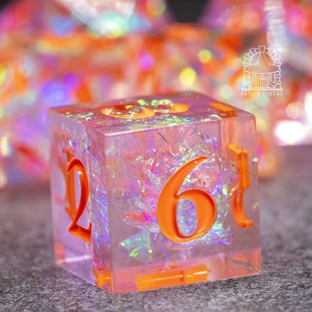 Sage's Crystals - Summer Sharp Edge Resin Polyhedral Dice Set image 6