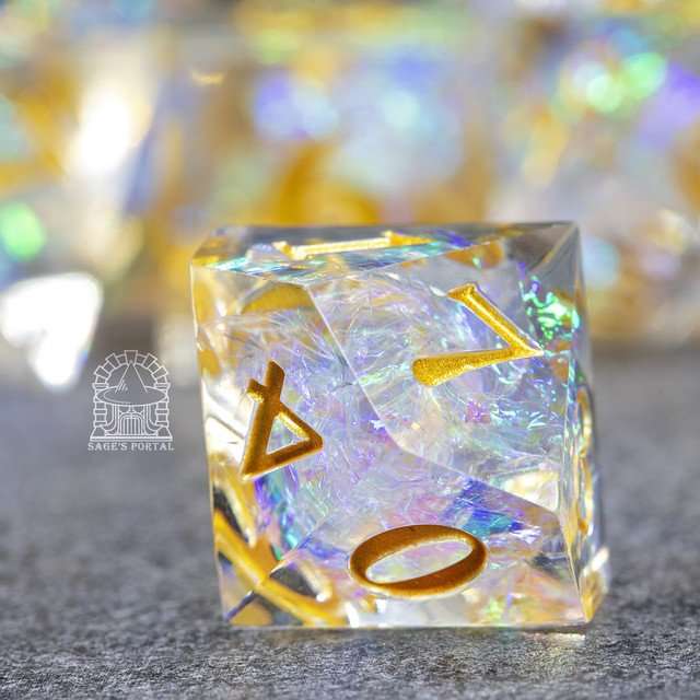 Sage's Crystals - Holy Sharp Edge Resin Polyhedral Dice Set image 6