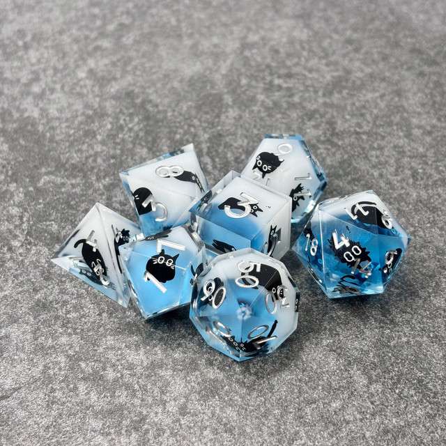 Sage's Kindred Companions Void Cat Sharp Edge Resin Dice Set image 7