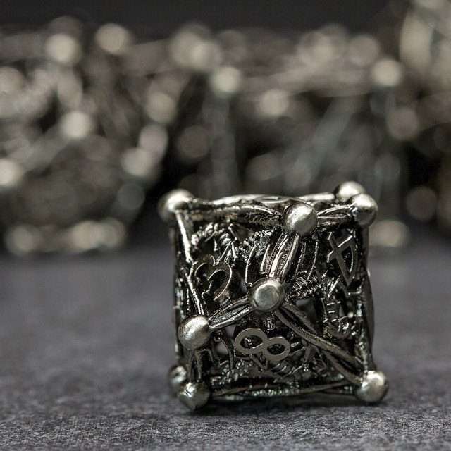 Sage's Ankeg Magical Creature Nickel Hollow Metal Polyhedral Dice Set image 3